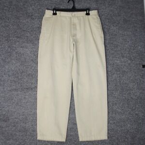 LL Bean Double L Natural Fit Chino Pants Mens 34x30 Beige Khaki Flat Front